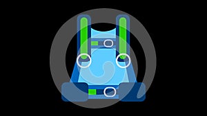 Buoyancy Compensator Adventure icon Line Drawing Animation Transparent Vector Motion Graphics Loop