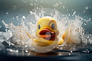 Buoyant Rubber water duck. Generate Ai photo