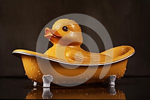 Buoyant Rubber water duck vintage. Generate Ai photo