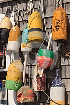Buoys on a Cape Cod fishing shack