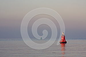 Buoys in the morning light