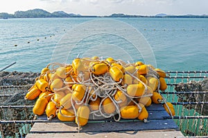 Buoys at sea port
