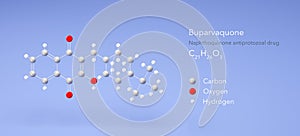 buparvaquone molecule, molecular structures, naphthoquinone antiprotozoal drug, 3d model, Structural Chemical Formula and Atoms