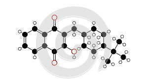 buparvaquone molecule, structural chemical formula, ball-and-stick model, isolated image naphthoquinone antiprotozoal drug