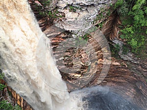 Buracao waterfall in Chapada Diamantina national park, Brazil - tourism and travel