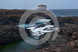 Buracona Magic Eye. Tourist attraction on the island of Sal. photo