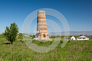 Burana landscape. Kyrgyzstan tower