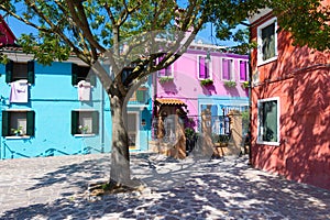 Burano the city of colorful houses in the Venetian Lagoon of Italy
