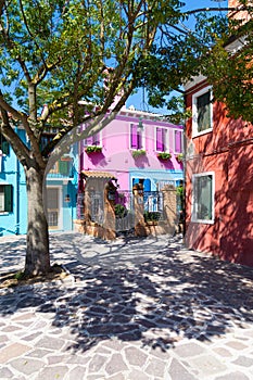 Burano the city of colorful houses in the Venetian Lagoon of Italy