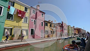 Burano island, colorful houses on the island of Burano. Venice, Italy