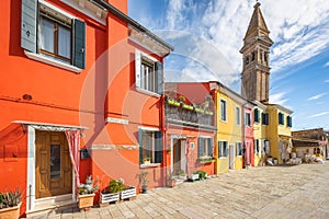 The Burano island with a colorful houses near Venice, Italy