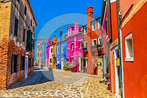 Burano Island, colorful houses photo