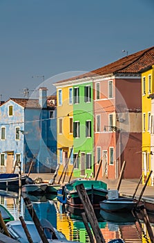 Burano, an island in the Venetian Lagoon, Venice, Veneto, northern Italy. Located at the northern end of the Lagoon, known for its