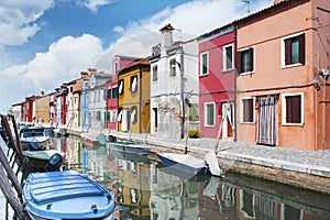 Burano island, Venice, Italy, Europe - canal and colorful houses beautiful view