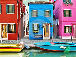 Burano, Italy - painted houses