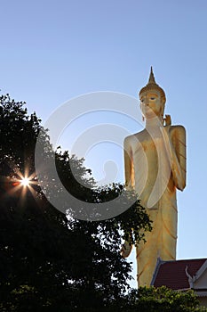 Burapha Phiram Temple and Big Buddha or Buddha Rattanamongkol Mahamuni The highest standing Buddha statue