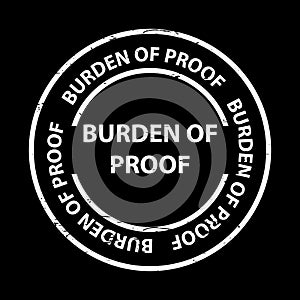 burden of proof stamp on black