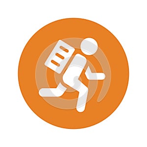Burdensome, carry, cumbersome icon. Orange color vector EPS
