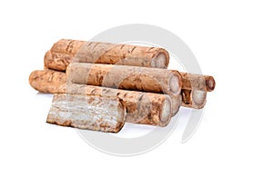 Burdock roots isolated white background
