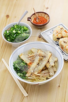 Burdock tempura udon noodles soup, japanese food