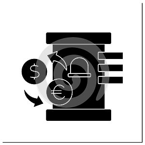 Bureau de change glyph icon