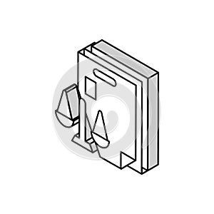 bureaucracy law dictionary isometric icon vector illustration