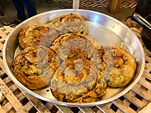 Burek or Borek, Balkanian Puff Pastry Rolls or Rolled Style