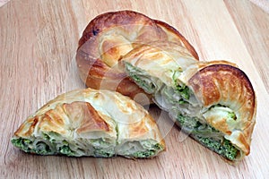 Burek pie with meat, cheese or spinach