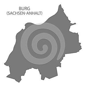 Burg German city map grey illustration silhouette shape