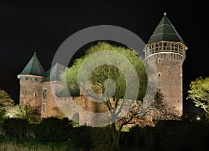 Burg Linn at night photo