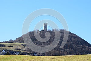 Burg OlbrÃ¼ck above village Hain in the Eifel