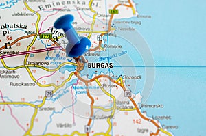 Burgas on map