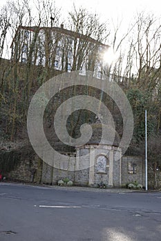 Burgbrohl, Germany - 02 23 2021: world war memorial in the old part pf Burgbrohl