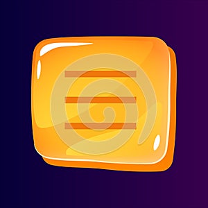 Burger app menu glossy ui button with pixelated icon