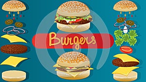 Burger 2 burgers parsing and picking one with cheese and the other with salad