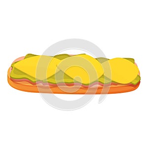 Burger with cheese icon cartoon vector. Fast food