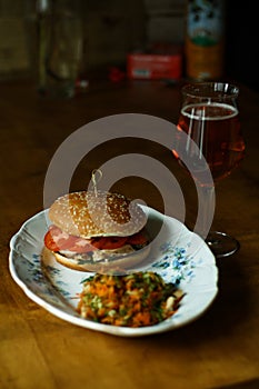 Burger with chicken