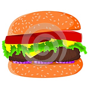 Burger Clasic vector illustration cartoon