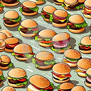 Burger Delight: Illustration of Classics Fast Food Burgers