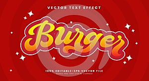 Burger editable text effect Template