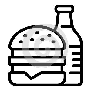 Burger fast food icon outline vector. Student club