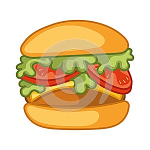 Burger Fast food icon sketch Vector