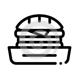 Burger fast food icon vector outline illustration