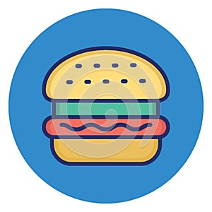 Burger, fast food Isolated Vector Icon which can easily modify or edit