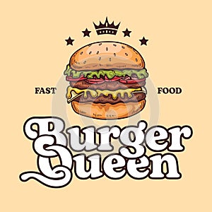 Burger Food and drink logo design template