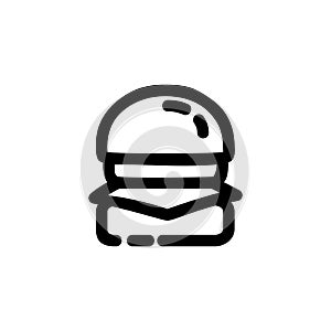 Burger Food Vegetable Snack Yummy Monoline Symbol Icon Logo for Graphic Design UI UX and Website