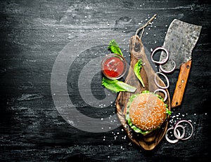 The Burger and the fresh ingredients photo