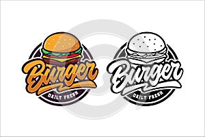 Burger daily fresh vector design logo