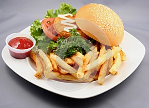 Burger and Fries Combo