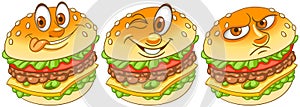 Burger. Hamburger. Cheeseburger. Fast Food concept